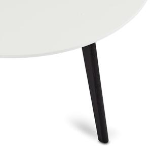 Czarno-biały stolik drewniany Furnhouse Life, Ø 80 cm