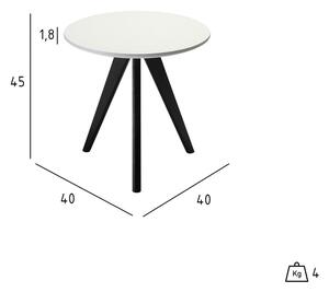 Czarno-biały stolik drewniany Furnhouse Life, Ø 40 cm
