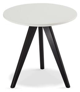 Czarno-biały stolik drewniany Furnhouse Life, Ø 40 cm