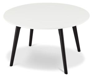 Czarno-biały stolik drewniany Furnhouse Life, Ø 80 cm