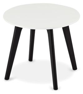 Czarno-biały stolik drewniany Furnhouse Life, Ø 48 cm