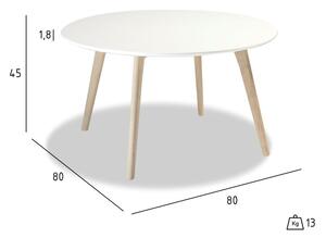 Biały stolik drewniany Furnhouse Life, Ø 80 cm
