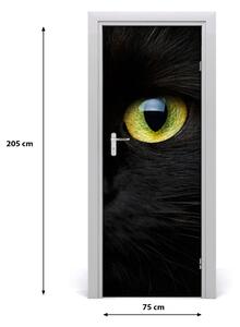 Naklejka samoprzylepna na drzwi Oczy kota