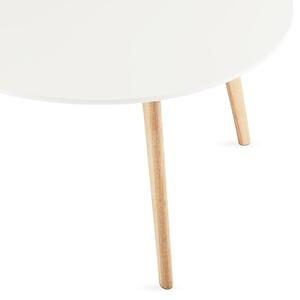 Biały stolik drewniany Furnhouse Life, Ø 80 cm