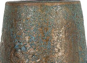 Ozdobny ceramiczny wazon złoto-turkusowy do salonu Segovia Beliani