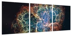 Obraz - Mgławica Krab (z zegarem) (90x30 cm)