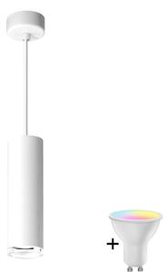 Polux LED RGBW ściemnialna lampa wisząca łazienkowa na lince TURYN 1xGU10/6,5W/230V IP44 biała LEDSA1906