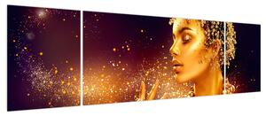 Obraz - Złoty makijaż (170x50 cm)