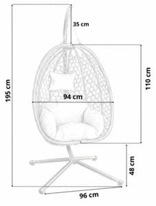Fotel wiszący styl boho kokon ogrodowy składany poduszki FUNFIT GARDEN