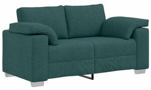 Sofa 3 szt. ciemna zieleÅ tkanina lniana