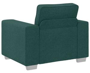 Sofa 3 szt. ciemna zieleÅ tkanina lniana