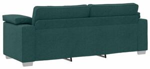 Sofa 3 szt. ciemna zieleÅ tkanina lniana