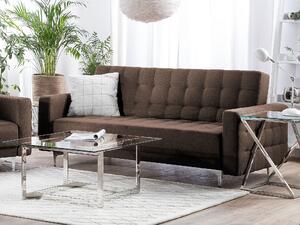 Modułowa sofa rozkładana 3-osobowa pikowana brązowa Aberdeen Beliani