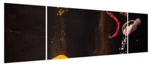 Obraz - Przyprawy w ruchu (170x50 cm)