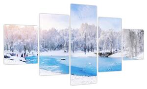 Obraz - Lodowe jezioro (125x70 cm)