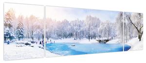 Obraz - Lodowe jezioro (170x50 cm)