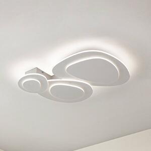 Lampa sufitowa LED Delar Lindby, możliwość ściemniania, biały / opal, salon / jadalnia, tworzywo sztuczne, nowoczesny