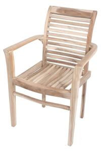 Ogrodowe krzesło sztaplowane z drewna tekowego Garden Pleasure Java