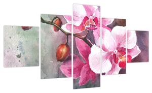 Obraz - Orchidee, akwarela (125x70 cm)