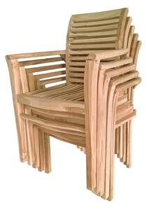 Ogrodowe krzesło sztaplowane z drewna tekowego Garden Pleasure Java