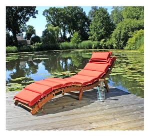 Ogrodowy leżak składany z drewna eukaliptusowego z dwustronnym siedziskiem Garden Pleasure Nassau
