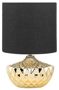 Nowoczesna lampa stołowa 38 cm ceramiczna owalny abażur złota czarna Vaal Beliani