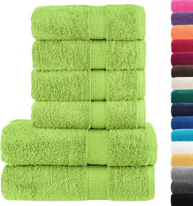 6-częściowy zestaw ręczników premium SOLUND, zielony, 600 g/cm²