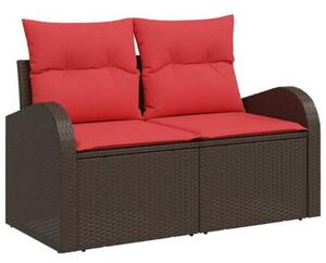 Zestaw sof na ogród z przechowywaniem 9 szt. brązowy polirattan
