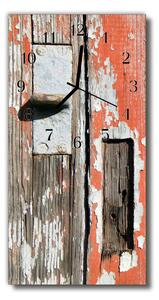 Zegar Szklany Pionowy Drzwi drewniane kolorowy