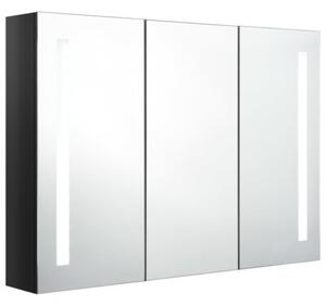 Szafka łazienkowa z lustrem i LED, 89x14x62 cm, lśniąca czerń