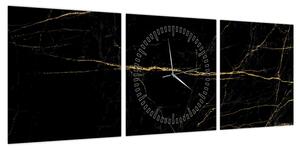 Obraz - Tekstura marmuru (z zegarem) (90x30 cm)