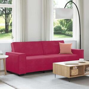 Sofa 3-osobowa, winna czerwieÅ, 220x78x84 cm, obita aksamitem