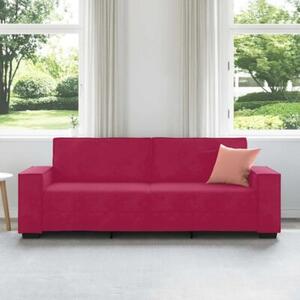 Sofa 3-osobowa, winna czerwieÅ, 220x78x84 cm, obita aksamitem