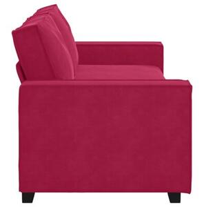 Sofa 3-osobowa, winna czerwieÅ, 220x78x84 cm, obita aksamitem