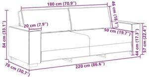 Sofa 3-osobowa, winna czerwieÅ, 220x78x84 cm, obita aksamitem