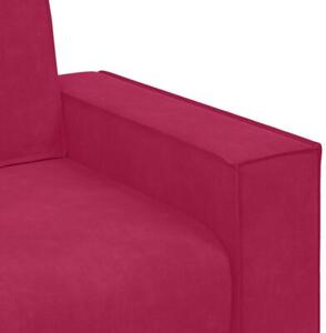 Sofa 3-osobowa, winna czerwieÅ, 220x78x84 cm, obita aksamitem
