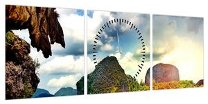 Obraz - Zatoka Phang Nga (z zegarem) (90x30 cm)