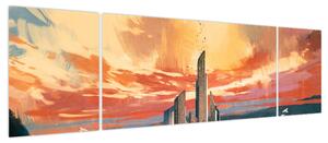 Obraz - Malowane miasto (170x50 cm)