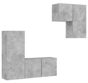 4-cz. zestaw mebli TV, szarość betonu, materiał drewnopochodny