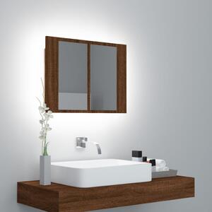 Szafka łazienkowa z lustrem, brązowy dąb, 60x12x45 cm