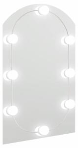 Lustro z lampami LED, 90x45 cm, szklane, z łukiem