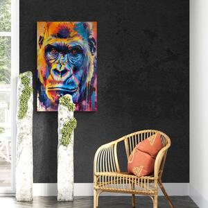 Obraz goryl z imitacją obrazu