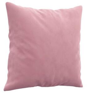 Sofa 2-osobowa z poduszkami, rÃ³Å¼owa, 140 cm, aksamit