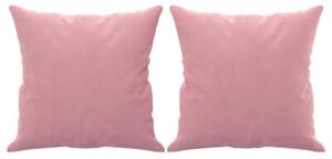 Sofa 2-osobowa z poduszkami, rÃ³Å¼owa, 140 cm, aksamit