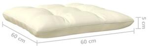 Sofa 3-osobowa ogrodowa z kremowymi poduszkami, drewno sosnowe
