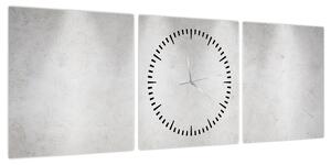 Obraz - Betonowa ściana z oświetleniem (z zegarem) (90x30 cm)