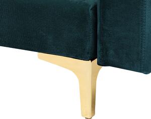 Modułowa sofa rozkładana 3-osobowa pikowana welurowa zielona Aberdeen Beliani