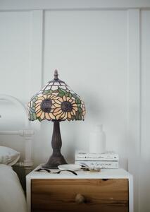 Dekoracyjna lampka stołowa z kloszem w słoneczniki K-G081556 z serii TECO