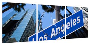 Obraz - Los Angeles (z zegarem) (90x30 cm)