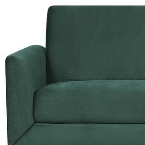 Sofa trzyosobowa welurowa do salonu tapicerowana metalowe nóżki zielona Fenes Beliani